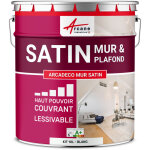 Arcane industries - peinture murale satin velours blanche - 10 l blanc
