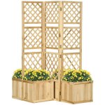 Arche de jardin 133x62x165 cm, avec 4 bacs  fleurs, 3 pergolas pliables, cloisons rsistantes aux intempries ...
