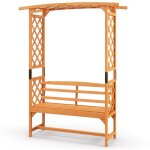 Arche de jardin avec banc 2 places � charge 300 kg 160 x 50 x 199 cm si�ge d�coratif vigne rosier en ...