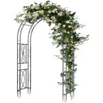 Arche de jardin en fer forg extrieur 134x59x215cm pour plantes grimpantes support rosier grimpant pour ...