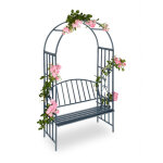 Relaxdays - arche à roses pour jardin avec banc 2 métal en métal arceau colonne décoration hxlxp: 205 ... Relaxdays - arche à roses pour jardin avec banc 2 métal en métal arceau colonne décoration hxlxp: 205 ...