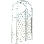 D�coshop26 - arche � rosiers avec deux portes plantes grimpantes d�coration jardin 220x120 cm en m�tal ...
