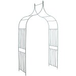 Arche  rosiers support pour plantes grimpantes dcoration jardin 215x140 cm en mtal vert 100003861