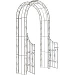 D�coshop26 - arche treillis de jardin avec portillon support pour plantes grimpantes m�tal bronze 100003945 ...