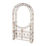 Décoshop26 - arche treillis de jardin avec portillon support pour plantes grimpantes métal marron vieilli ... Décoshop26 - arche treillis de jardin avec portillon support pour plantes grimpantes métal marron vieilli ...