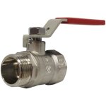 Arco - vanne � sph�re pn25 nile ni free inox acs 1' (26 / 34) m�le femelle - poign�e plate rouge