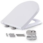 Arebos - abattant de wc en duroplast avec systme d'abaissement automatique - en forme de d - charge ...