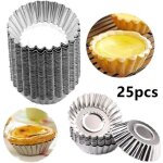 (argent)moule � tartelettes - inoxydable - 25pcs - r�utilisable - antiadh�sif - compatible lave - vaisselle ...