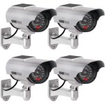 (argent�)4pcs cam�ra factice int�rieur ext�rieur solaire, �tanche, fausse cam�ra de surveillance cctv ...