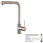 Mitigeur d'e'vier monocommande argo pin avec douchette extractible en laiton chrome' avec pomme de douche ... Mitigeur d'e'vier monocommande argo pin avec douchette extractible en laiton chrome' avec pomme de douche ...