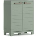 Armoire d'ext�rieur quesnel, meuble de jardin 2 �tag�res, 2 portes made in italy, 44x80x100h cm gris