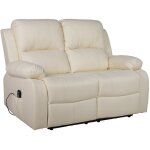 Bestmobilier - armand - canap� 2 places relax �lectrique en simili - beige