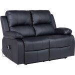 Bestmobilier - armand - canap 2 places relax lectrique en simili - noir