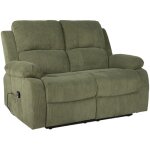 Armand - canap 2 places relax lectrique en velours ctel - vert