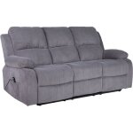 Bestmobilier - armand - canap� 3 places relax �lectrique en velours c�tel� - gris