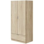 Armoire 2 portes budoia, chambre penderie, une �tag�re, 51x170h cm ch�ne marron