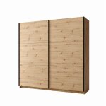 Armoire 2 portes coulissantes 200 cm - chne - collection arsala