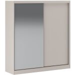 Armoire 2 portes coulissantes ? avec miroir ? l200 cm ? beige - ochira