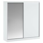 Armoire 2 portes coulissantes - avec miroir - l200 cm - blanc - ochira Armoire 2 portes coulissantes - avec miroir - l200 cm - blanc - ochira
