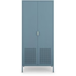 Armoire 2 portes en m�tal h180cm - bleu glacier - adel