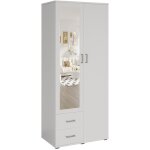 Armoire 2 portes avec miroir tom ? dimensions h185 x l80 x p52 cm ? coloris blanc ? style design Armoire 2 portes avec miroir tom ? dimensions h185 x l80 x p52 cm ? coloris blanc ? style design