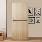 Armoire 70 � 40 � 170 cm, double porte avec petit compartiment de rangement, bois