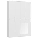 Meublorama - armoire 8 portes bodite ? rangement spacieux en blanc laqu