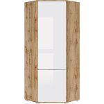 Petits - meubles - armoire d'angle 2 portes selma blanc et bois Petits - meubles - armoire d'angle 2 portes selma blanc et bois