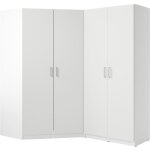 Armoire d'angle 4 portes - l209 cm - blanc - belomy