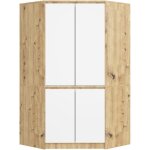 Armoire d'angle akord s100 chêne artisan 100 cm 4 portes façade blanche 6 étagères 100x50x180 cm Armoire d'angle akord s100 chêne artisan 100 cm 4 portes façade blanche 6 étagères 100x50x180 cm