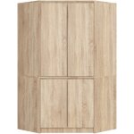 Armoire d'angle akord s100 chne sonoma 100 cm 4 portes faade chne sonoma 6 tagres 100x50x180 cm