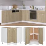 Armoire d'angle basse  lyon  - meuble de rangement ch�ne sonoma 75, 5 x 75, 5 x 81, 5 cm bois d'ing�nierie ...