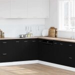 Armoire d'angle - meuble de rangement en bas riga ch�ne noir 75, 5 x 75, 5 x 81, 5 cm 379646