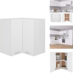 Armoire d'angle suspendue blanc 57x57x60 cm bois - armoire d'angle - meuble de cuisine - rangement cuisine ... Armoire d'angle suspendue blanc 57x57x60 cm bois - armoire d'angle - meuble de cuisine - rangement cuisine ...