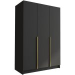 Mobilier1 - armoire closico 198, noir + dor�, 215x150x58cm, portes d'armoire: avec des charni�res, nombre ...
