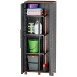 Armoire  balais + 3 etagres amovibles anthracite 68 x 37 x 169 cm - placard  balais charge 60kg garage ...