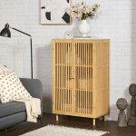 [en. casa] - armoire basse grong bambou 110 x 66 x 40 cm naturel