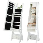 Armoire � bijoux autoportante, miroir pleine longueur, bande lumineuse led lumineuse, miroir de maquillage ...