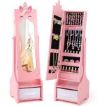 Armoire a bijoux enfant fille, 2 en 1 armoire  bijoux avec miroir, organisateur  bijoux sur pied avec ...