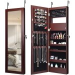 Relax4life - armoire � bijoux murale / suspendue avec miroir hd plein longueur & �clairage led, miroir ...