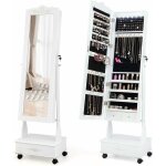 Relax4life - armoire  bijoux sur pied led avec miroir psych  3 angles rglables, armoire de rangement ...