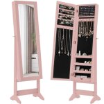 Armoire  bijoux sur pied avec miroir psych coffre  bijoux, armoire de rangement cosmtiques, 3 positions ...