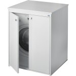 Armoire blanche pour lave - linge avec portes magn�tiques 70x60x94h cm