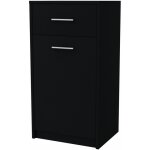 Buffet avec 1 porte et 1 tiroir noir - meuble de rangement style contemporain - 40 x 35 x 75 cm