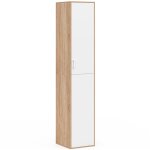 Idmarket ? armoire de bureau 180 cm blanc et bois ? 1 porte 177. 5 cm ? 3 �tag�res h. 44 cm ? rangement ...