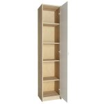 Armoire de bureau chne sonoma - blanc - meuble de rangement 5 etagres style contemporain - 39 x 35 ...
