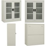 Armoire de bureau gris clair 90x40x105 cm acier - meuble de classement - armoire de bureau - rangement ...