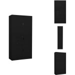 Armoire de bureau noir 90x40x180 cm acier - meuble de bureau - armoire de rangement - classeur - armoire ...