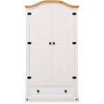 Idimex - armoire campo avec 2 portes et 1 tiroir - en pin massif coloris blanc / naturel