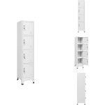 Armoire � casier avec 4 compartiments 38x45x180 cm - armoire � casier - meuble industriel - rangement ...